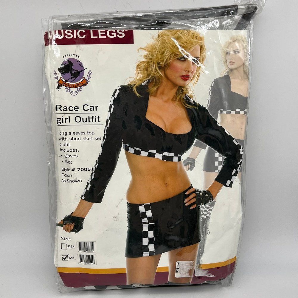 New Music Legs Race Car Girl Outfit Costume - Size M/L